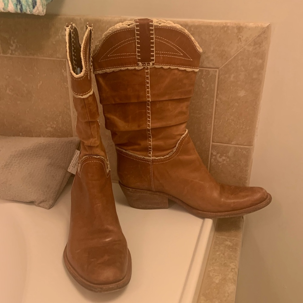 BCBG boots with lace trim size 10